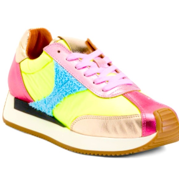 DWRS Label Made in Portugal Leather sneakers Multicolor Metallic Womens 7.5 NWOB - Picture 9 of 10